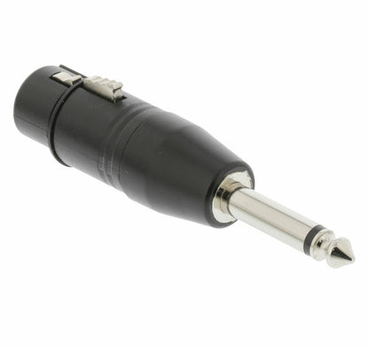 Nedis XLR Adapter | XLR 3-Pin Female | 6.35 mm Male | Nickel Plated | Straight | Metal | Black | 1 pcs | Polybag