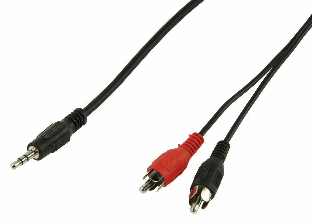 Nedis CABLE-458 | Stereo Audio Cable | 3.5 mm Male | 2x RCA Male | Nickel Plated | 1.50 m | Round | Black | Label