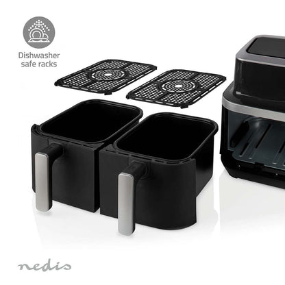 Nedis Hot Air Fryer | 2x4.2 l | Timer: 60 min | Number of preset programs: 10 | Digital