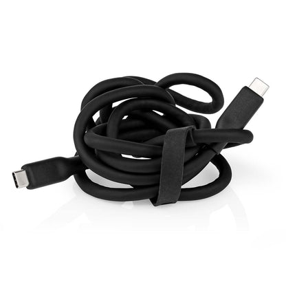 Nedis USB Cable | USB 3.2 Gen 2 | USB-C™ Male | USB-C™ Male | 240 W | 8K@30Hz | 20 Gbps | Nickel Plated | 1.00 m | Round | Silicone | Black | Box