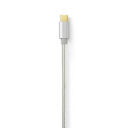 Nedis USB Cable | USB 2.0 | USB-A Male | USB-C™ Male | 15 W | 480 Mbps | Gold Plated | 2.00 m | Round | Braided / Nylon | Aluminium | Cover Window Box
