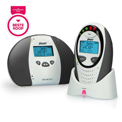 Alecto DBX-88 ECO | Baby Monitor | Full Eco DECT |Digital Display | Wireless Receiver | White/Grey