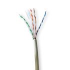 Nedis CCBG8525GY100 | Network Cable Roll | CAT6 | Stranded | U/UTP | Bare Copper | 100.0 m | Indoor | Round | LSZH | Grey | Pull Box