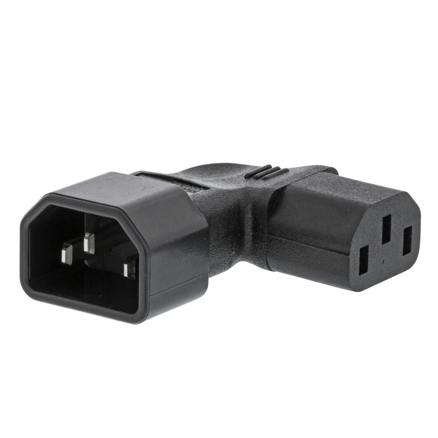 Nedis Cable Adapter Plug | IEC-320-C13 | IEC-320-C14 | Angled Right | Nickel Plated | PVC | Black | Box | 1 pcs