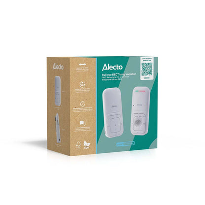 Alecto DBX130 DECT Digital Audio Baby Monitor, Parent Unit with Rechargeable Batter | Crystal-Clear Sound | White