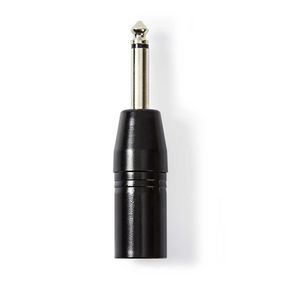 Nedis XLR Adapter | XLR 3-Pin Male | 6.35 mm Male | Nickel Plated | Straight | Metal | Black | 1 pcs | Polybag