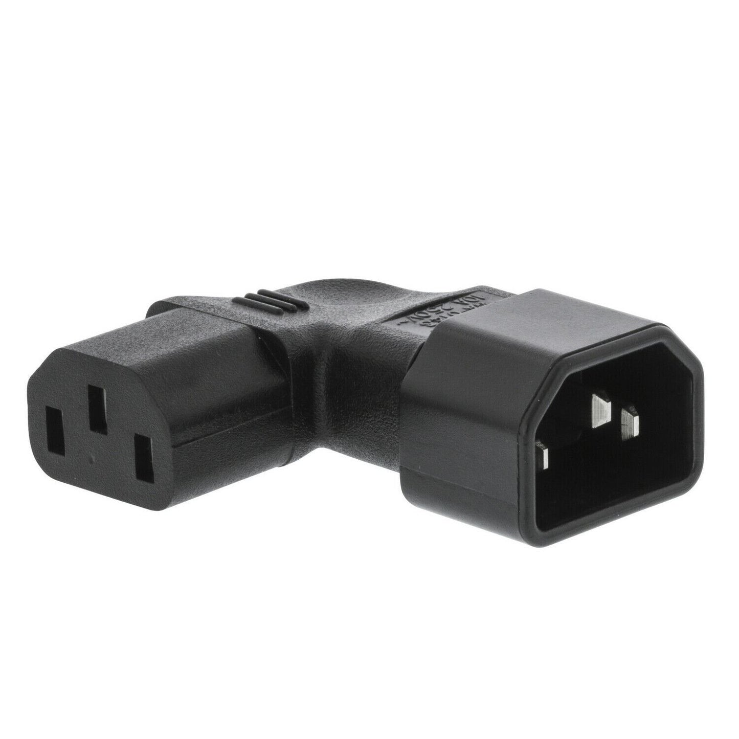 Nedis Cable Adapter Plug | IEC-320-C13 | IEC-320-C14 | Angled Left | Nickel Plated | PVC | Black | Box | 1 pcs