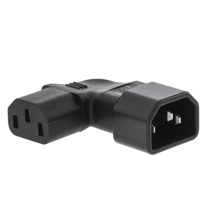Nedis Cable Adapter Plug | IEC-320-C13 | IEC-320-C14 | Angled Left | Nickel Plated | PVC | Black | Box | 1 pcs
