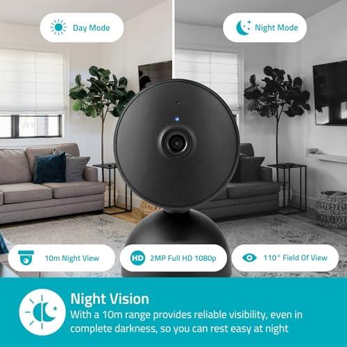 Nedis SmartLife Indoor Camera | Wi-Fi | Full HD 1080p | Pan tilt | Cloud Storage (optional) / microSD (not included) / Onvif | With motion sensor | Night vision | Black