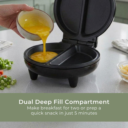 MELISSA Omelet Maker | Makes 2 Omlets at one Time | 750W | Black
