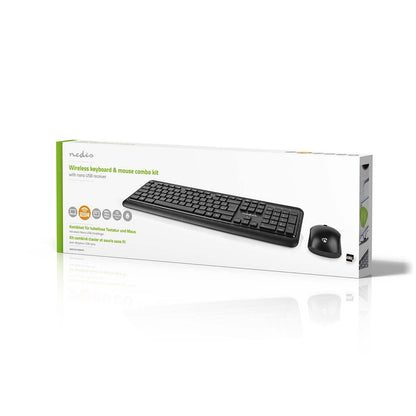 Nedis Mouse and Keyboard Set | Wireless | Mouse and keyboard connection: USB | 800 / 1200 / 1600 dpi | Adjustable DPI | AZERTY | FR Layout