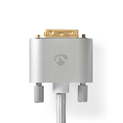 Nedis HDMI™ Cable | HDMI™ Connector | DVI-D 24+1-Pin Male | 2560x1600 | Gold Plated | 2.00 m | Straight | Braided | Silver | Cover Window Box