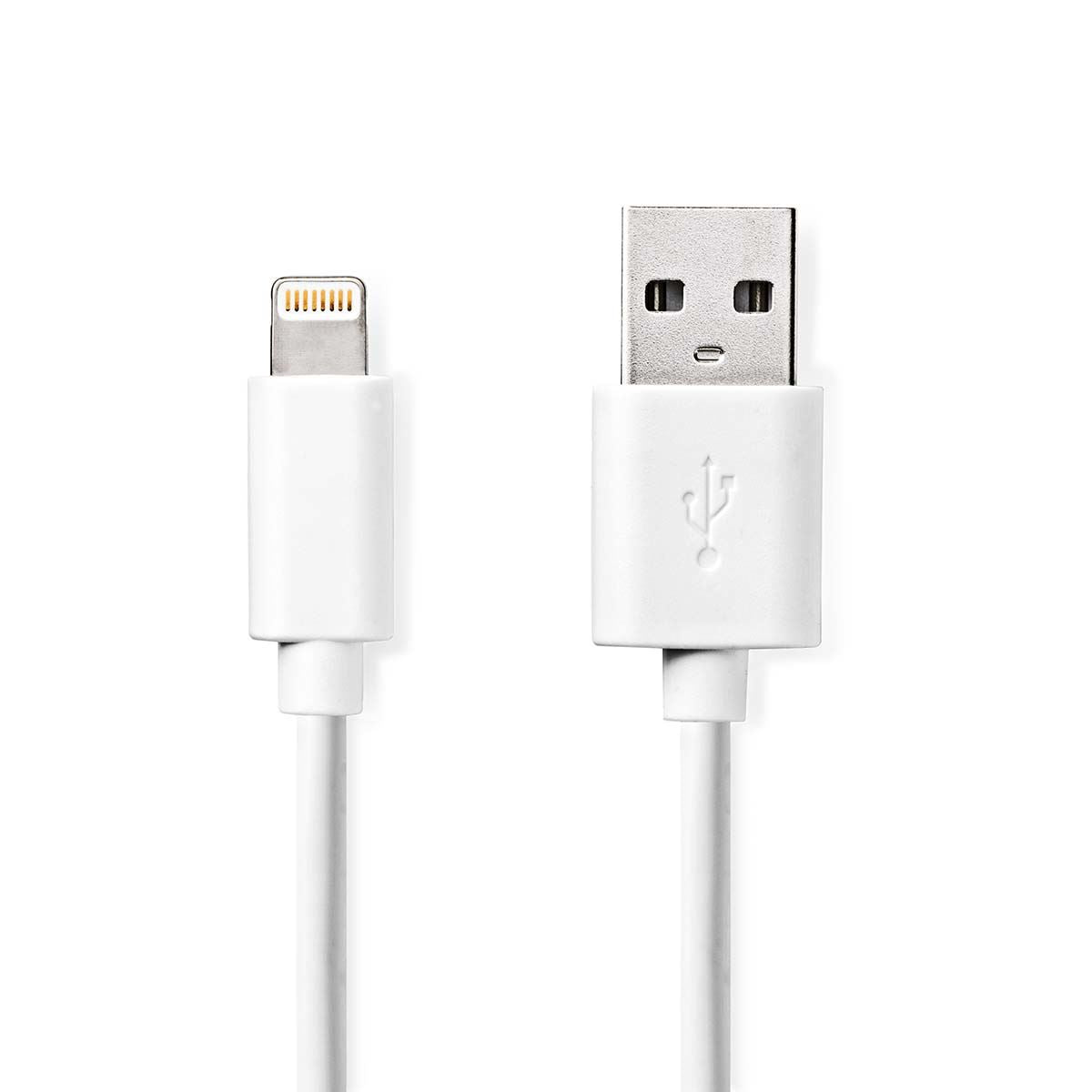 Nedis Lightning Cable | USB 2.0 | Apple Lightning 8-Pin | USB-A Male | 480 Mbps | Nickel Plated | 1.00 m | Round | PVC | White | Label | 15.760.792