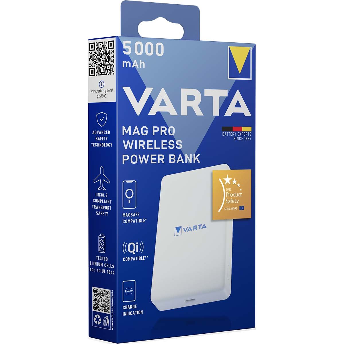 Varta 57903101111 | Mag Pro Wireless Power Bank 5.000mAh - White Edition