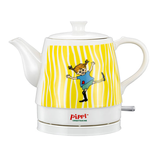 Pippi Longstocking Cordless Electric Ceramic Kettle | 0.8L | 1750W | Pippi design | White/Yellow