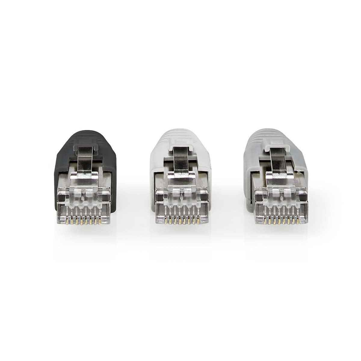 Nedis RJ45 Connector | RJ45 Pass Through | Solid/Stranded FTP CAT6 | Straight | Gold Plated | 10 pcs | PVC | Black / Grey / White | Box