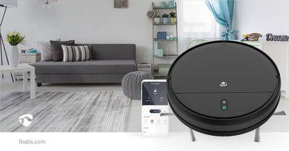 Nedis SmartLife Robot Vacuum Cleaner | Random | Wi-Fi | Capacity collection reservoir: 0.2 l | Automatic charging | Maximum operating time: 1.8 hrs | Black | Android™ / IOS