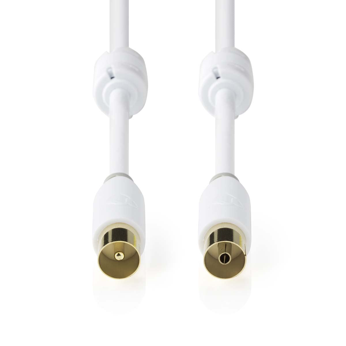 Nedis Coax Cable | IEC (Coax) Male | IEC (Coax) Female | Gold Plated | 100 dB | 75 Ohm | Double Shielded | 2.00 m | Round | PVC | White | Box