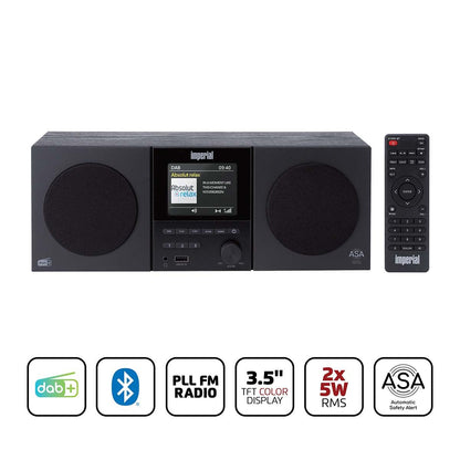 Imperial DABMAN-220BK | DAB+, FM Stereo Radio with Bluetooth Speaker & Remote Control