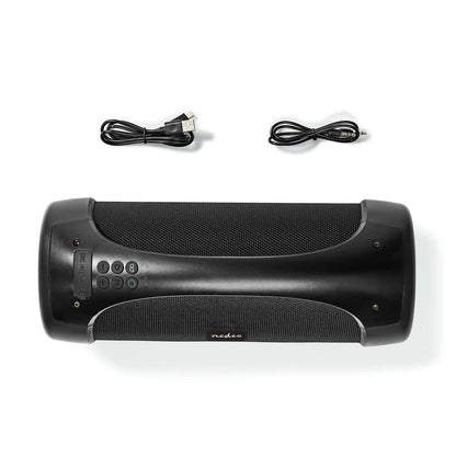 Nedis Bluetooth® Party Boombox | 6 hrs | 2.0 | 50 W | Media playback: AUX / USB | IPX5 | Linkable | Carrying handle | Party lights | Black