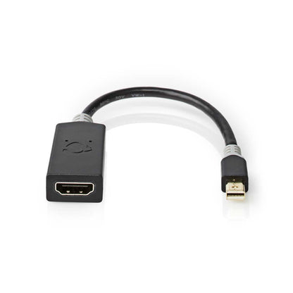 Nedis Mini DisplayPort Cable | DisplayPort 1.4 | Mini DisplayPort Male | HDMI™ Output | 48 Gbps | Gold Plated | 0.20 m | Round | PVC | Anthracite | Window Box