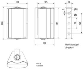 Visaton WB10 100V - 8 Ohm 2-way compact speakers in a sturdy plastic housing (Black)