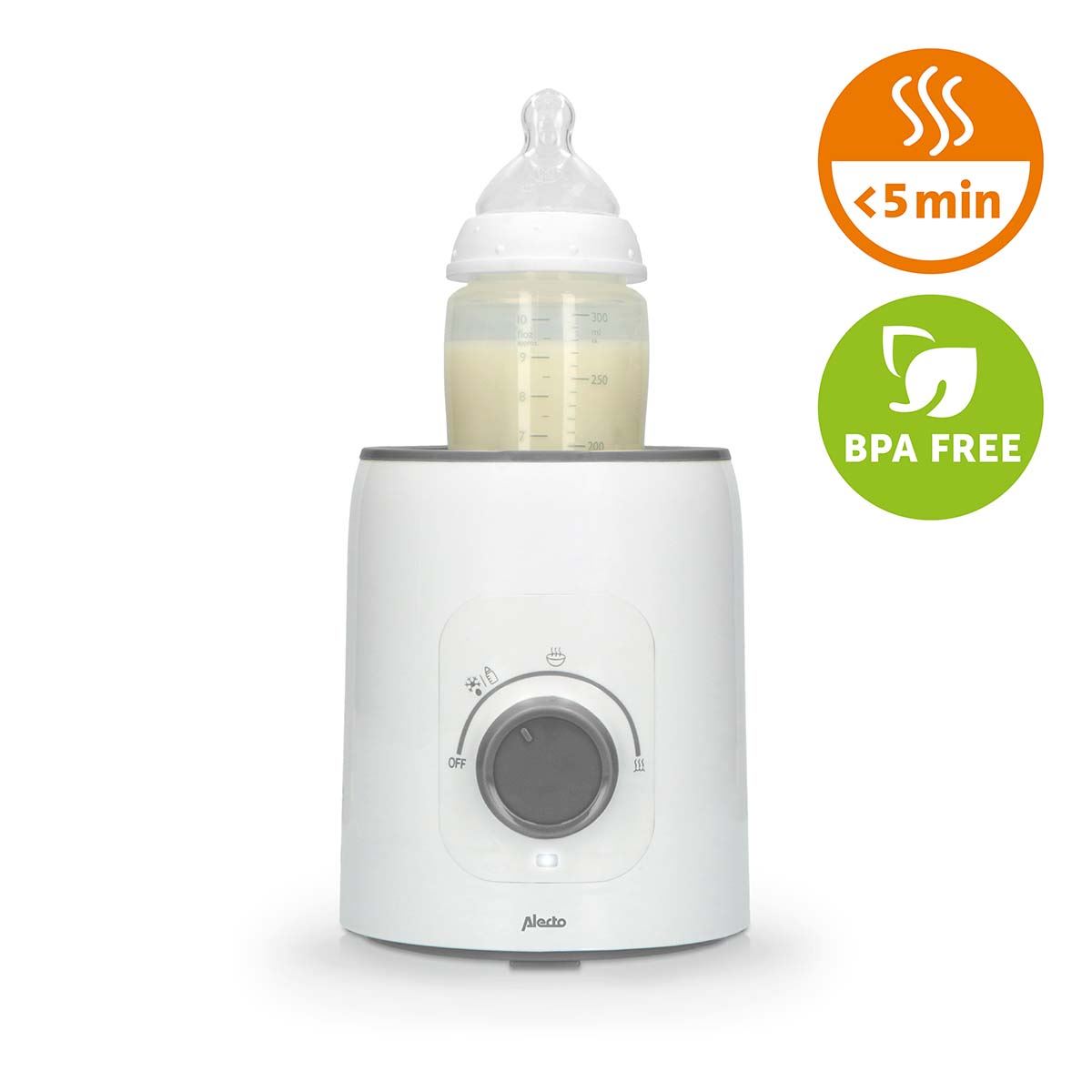 Alecto Bottle Safe Warmer with Temperature Adjustment - White