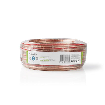 Nedis Speaker Cable | 2 x 4.00 mm² | CCA | 15.0 m | Round | PVC | Transparent | Wrap
