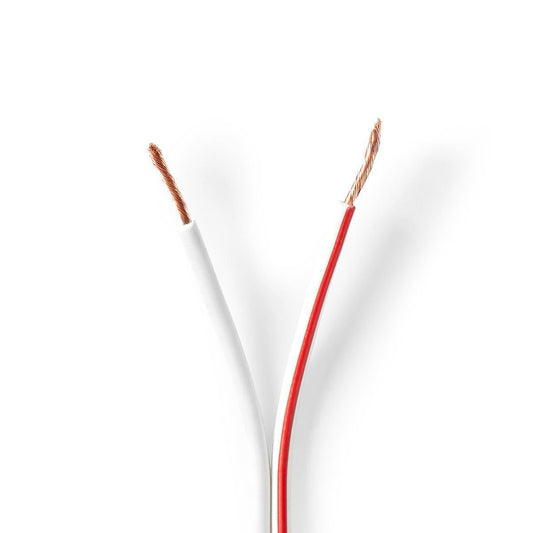 Nedis Speaker Cable | 2 x 1.50 mm² | Copper | 100.0 m | Round | PVC | White | Reel