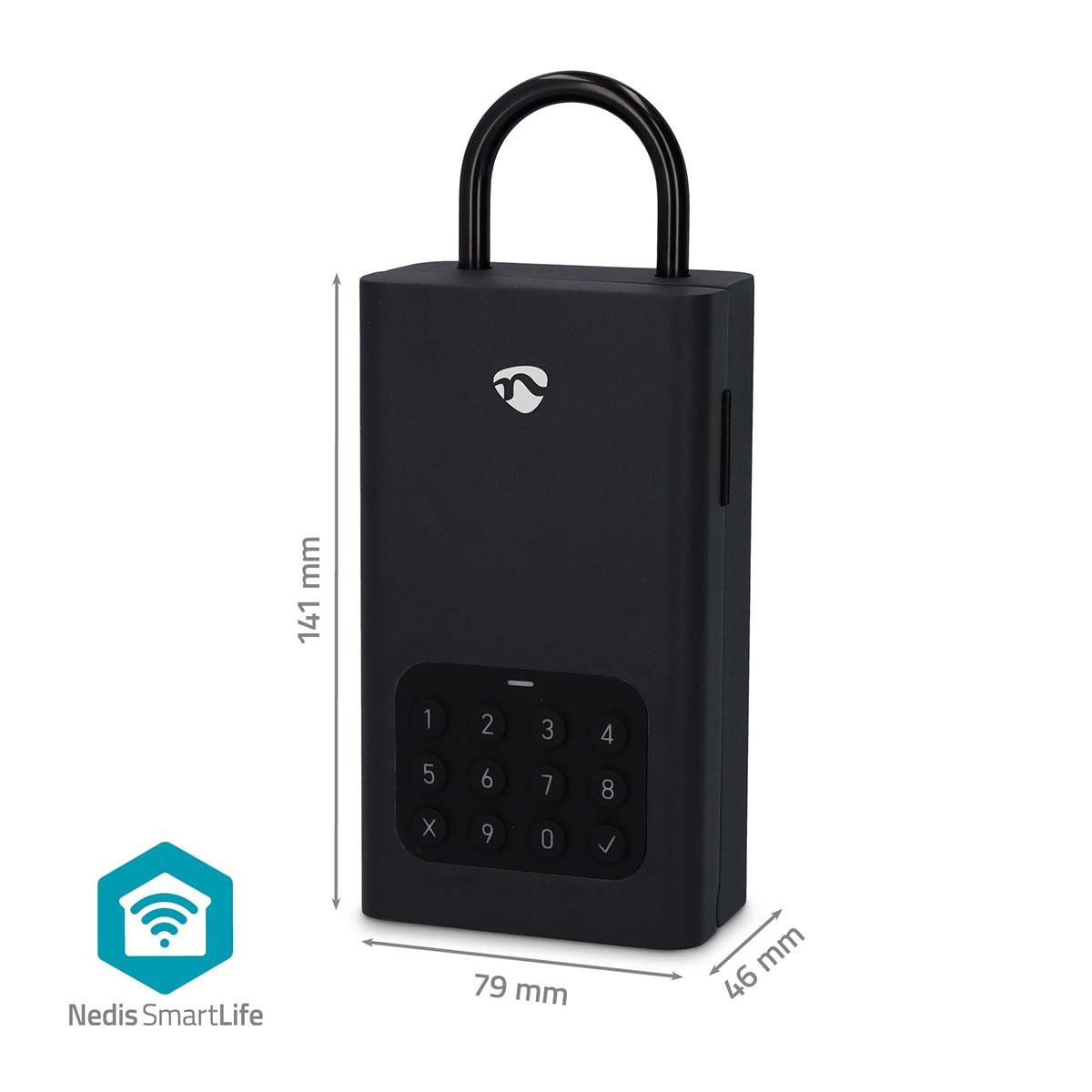 Nedis SmartLife Key Box | Key Safe | Bluetooth® | Outdoor | Key Lock | IPX5 | Black