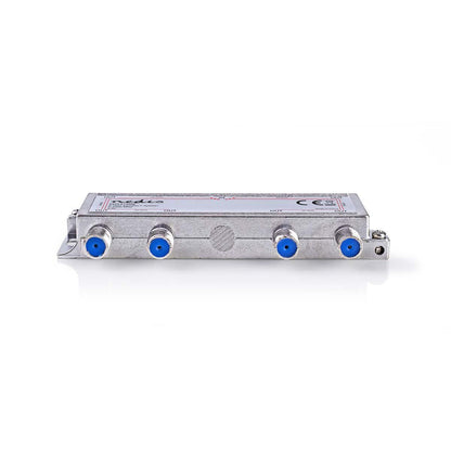 Nedis Satellite Splitter | 5 - 2400 MHz | 17.0 dB | Number of inputs: 1 | Number of outputs: 6 | Impedance: 75 Ohm | Zinc | Silver