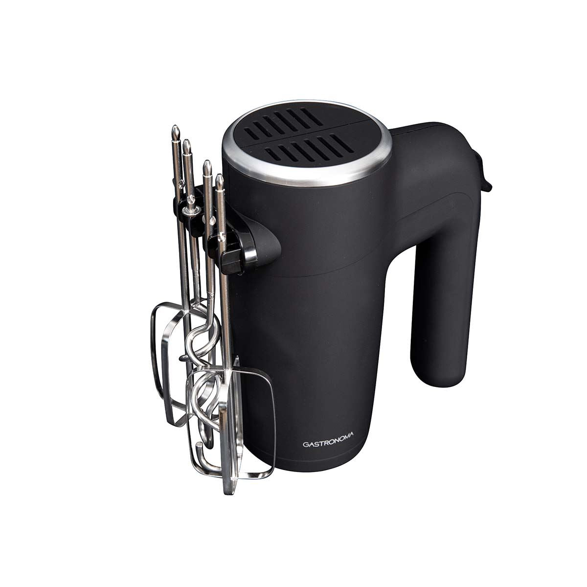 Gastronoma 18200002 | Hand Mixer | 500 W | 6 Speeds | Turbo | 2 Beaters / 2 Dough Hooks | Rubberized | Black