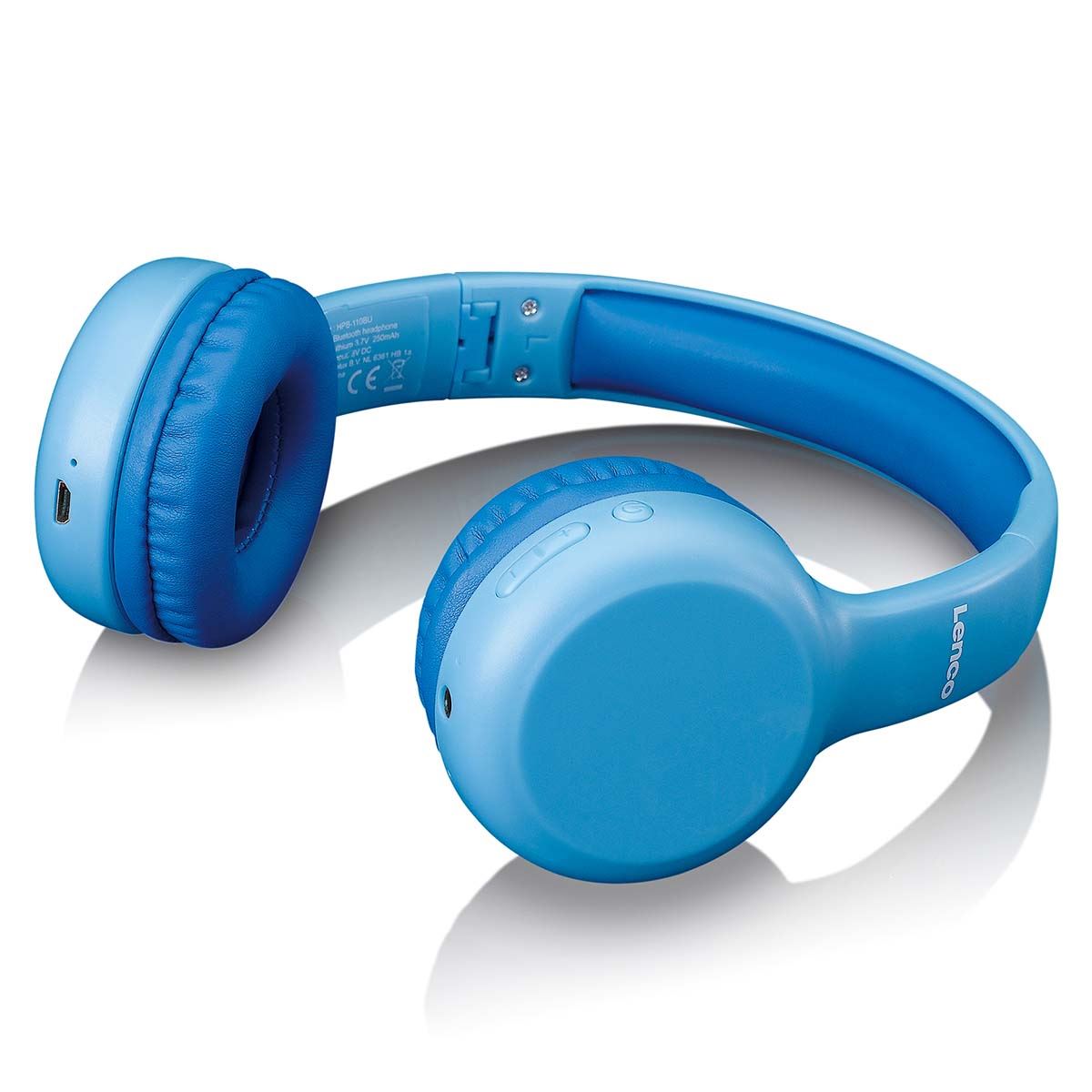 Lenco HPB-110BU | Kids Bluetooth® headphone 85dB  | with stickers | Blue