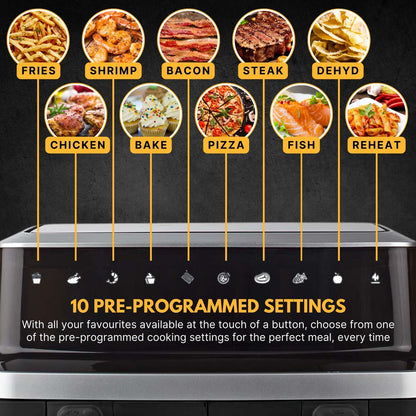 Nedis Hot Air Fryer | 2x4.2 l | Timer: 60 min | Number of preset programs: 10 | Digital