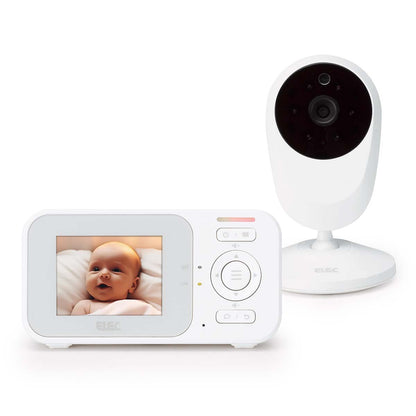 ELEC EVM24 | Baby monitor with camera with 2.4-inch colour display, night vision and talkback function - White