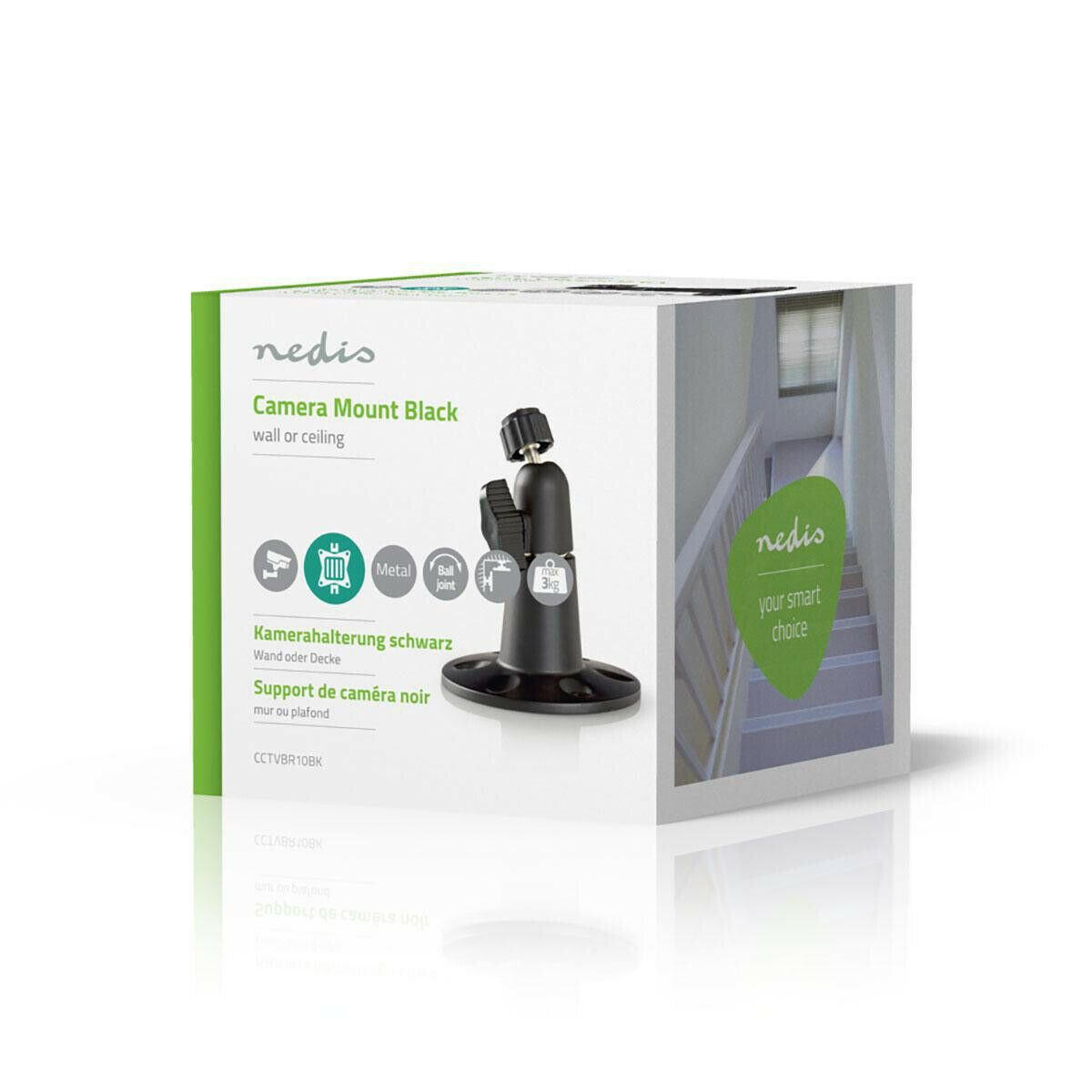 Nedis Camera Mount | Tilt angle: 90 ° | Maximum weight: 3 kg | Steel | Black