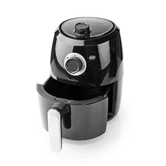 Nedis Hot Air Fryer | 2.4 l | Timer: 30 min | Analog | Aluminium / Black