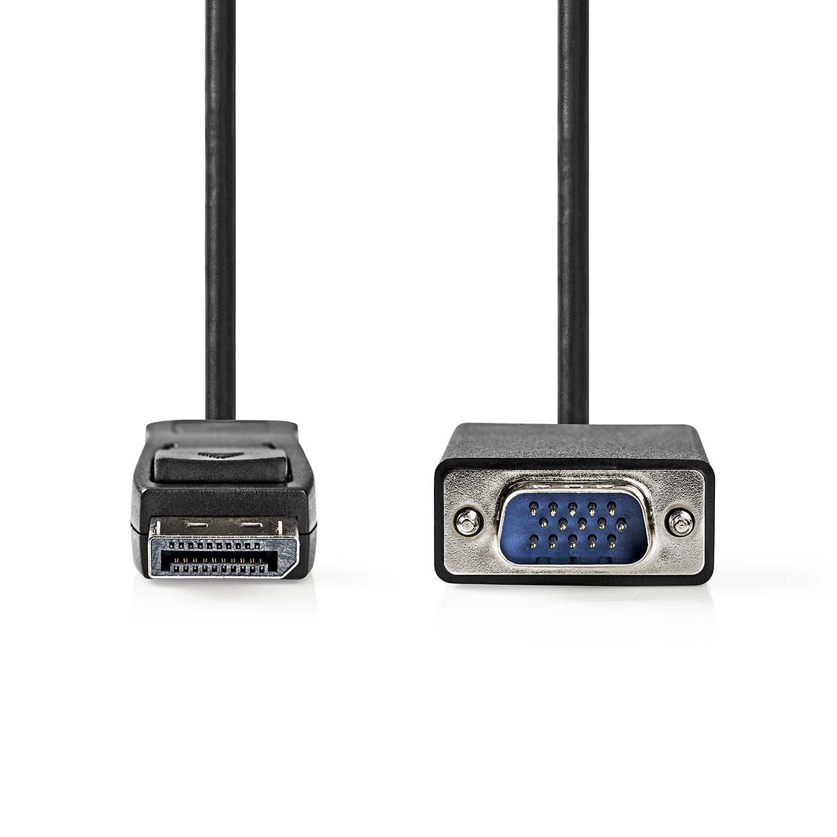 Nedis VGA Cable | DisplayPort Male | VGA Male | Nickel Plated | Maximum resolution: 1080p | 2.00 m | Round | PVC | Black | Box