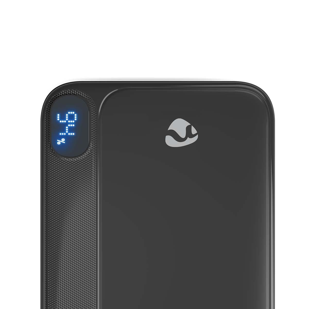 Nedis PBKPD20W125BK | Powerbank | 10000 mAh | 1.5 / 1.67 / 2.0 / 2.22 / 3.0 A | Number of outputs: 3 | Output connection: 1x USB-C™ / 2x USB-A | Input connection: 1x USB-C™ | PD3.0 20W | Lithium-Polymer | Display