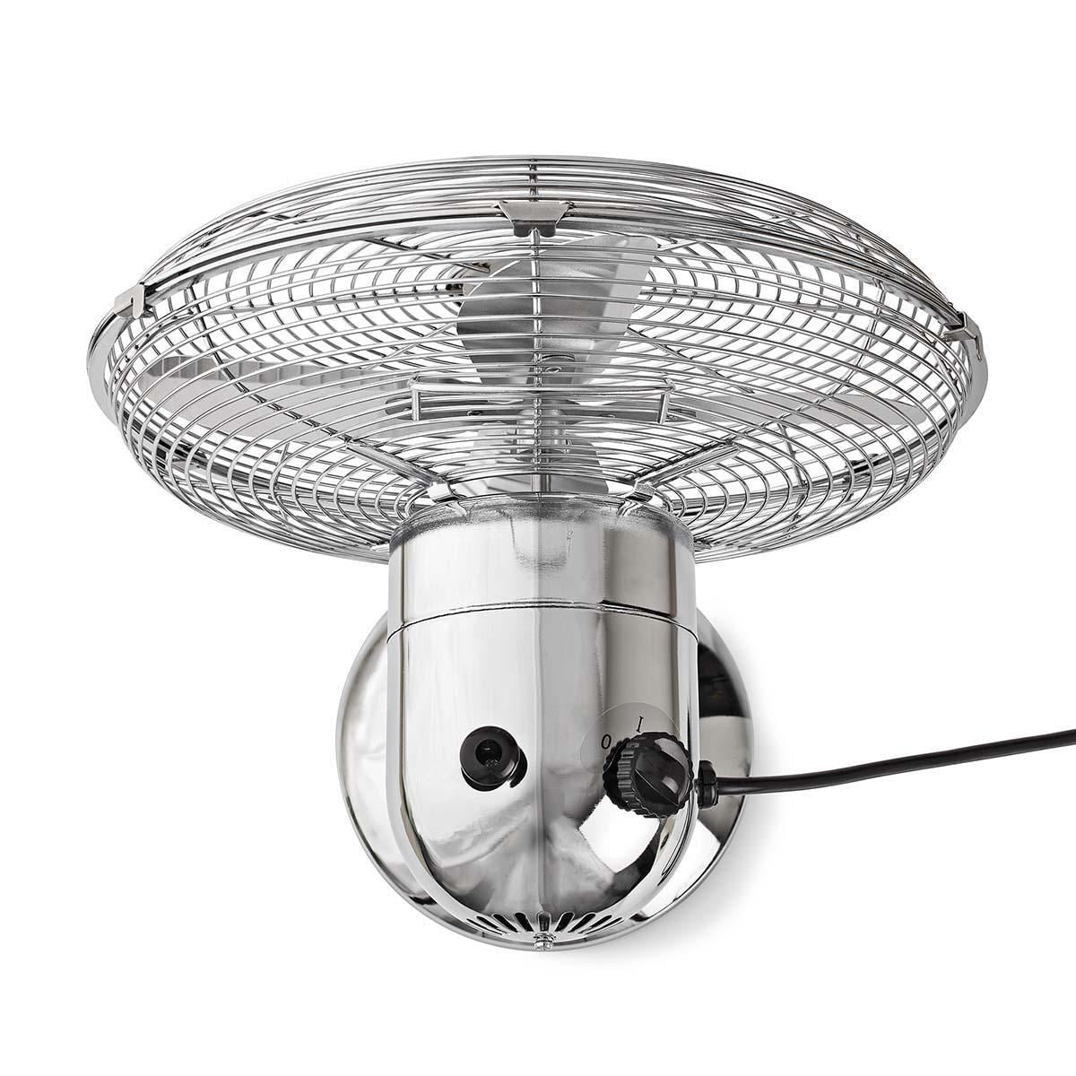 Nedis Table Fan | Mains Powered | Diameter: 300 mm | 35 W | Oscillation | 3-Speed | Chrome
