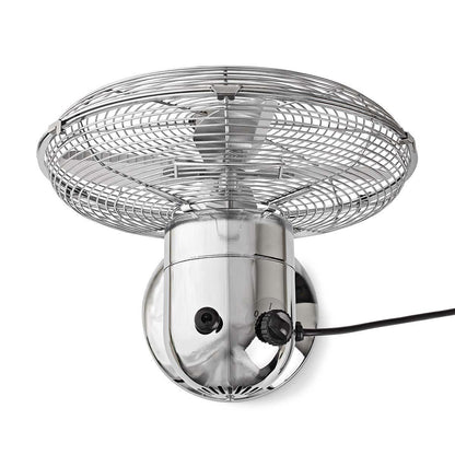 Nedis Table Fan | Mains Powered | Diameter: 300 mm | 35 W | Oscillation | 3-Speed | Chrome