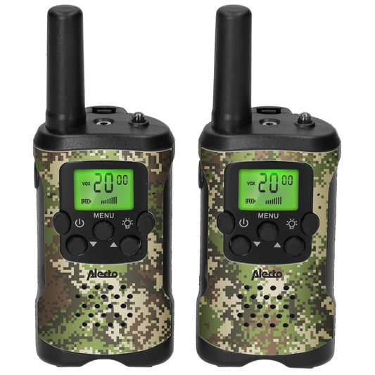 Alecto Walkie-Talkie Set | 2 Handsets | Up to 7 km | Frequency channels: 8 | VOX | up to 3 Hours | Camouflage