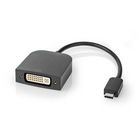Nedis USB-C™ Adapter | USB 3.2 Gen 1 | USB-C™ Male | DVI-D 24+1-Pin Female | 1080p | 0.20 m | Round | Nickel Plated | PVC | Black | Envelope