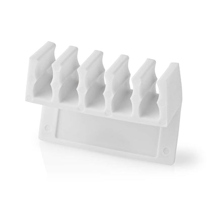 Nedis CMGC21052WT | Cable Management | Cable Clip | Click and Go | 2 pcs | Number of slots: 5 Slots | Maximum cable thickness: 7.1 mm | Polypropylene | White