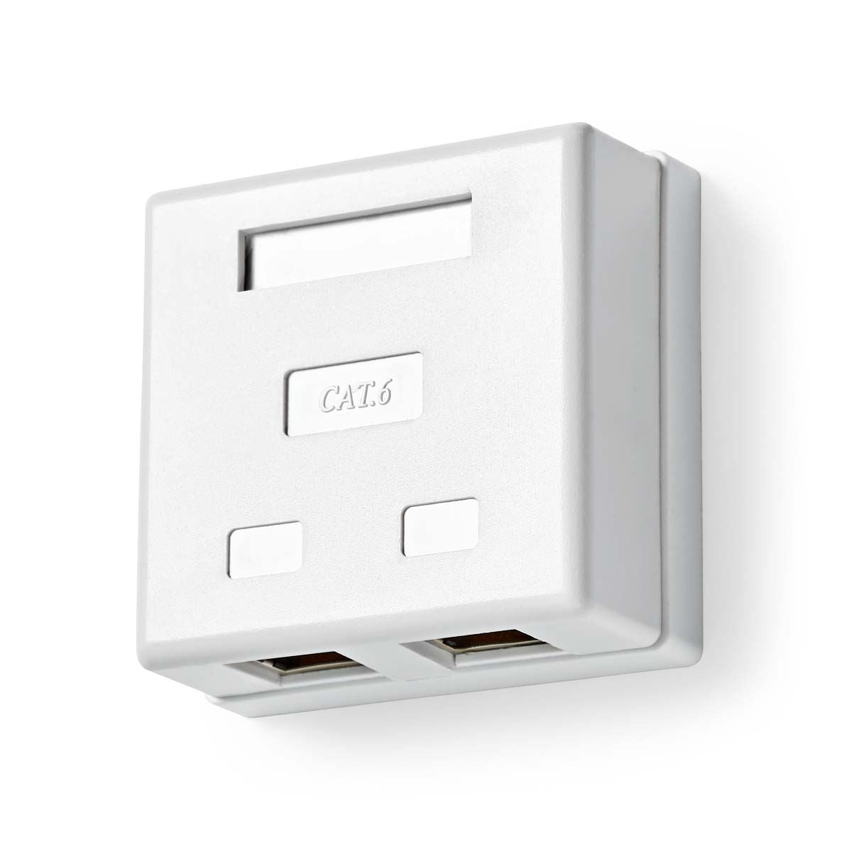 Nedis Network Wall Box | On-Wall | 2 port(s) | STP CAT6 | Straight | Female | Gold Plated | PVC | White | Envelope