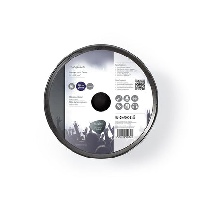 Nedis Microphone Cable | 2 x 0.12 mm² | Copper | 100.0 m | Round | PVC | Dark Grey | Reel