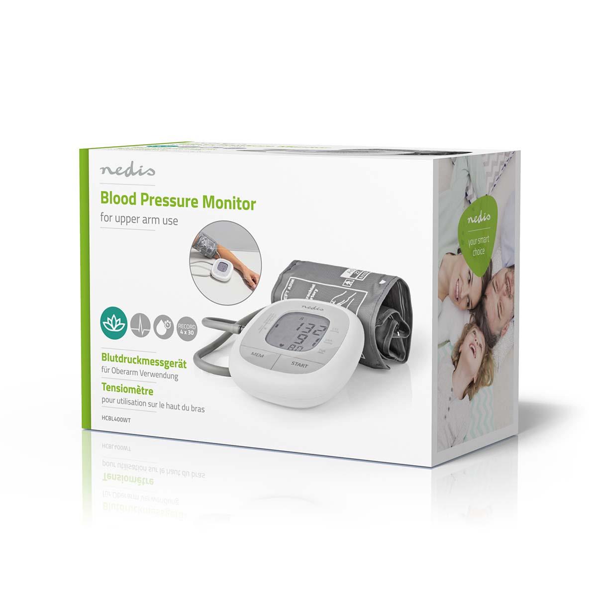 Nedis Blood Pressure Monitor | Arm | Backlight LCD Display | 22 - 42 cm | Memory slots: 60 | White