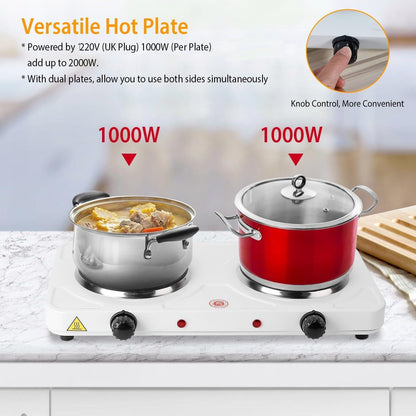 Nedis Electric Cooking Plates | Cooking zones: 2 | 2000 W | Overheating protection | White
