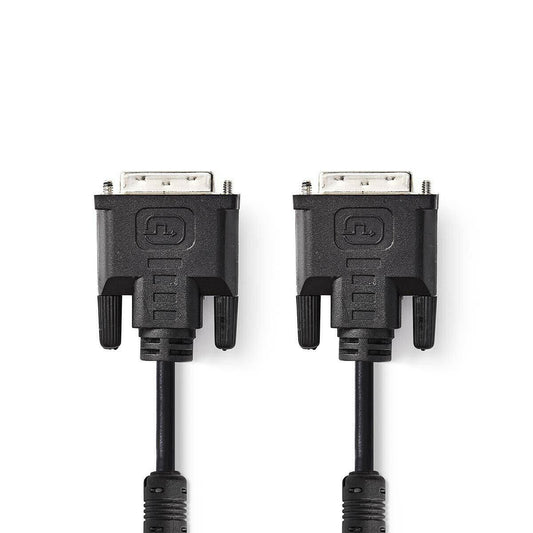 Nedis DVI Cable | DVI-I 24+5-Pin Male | DVI-I 24+5-Pin Male | 2560x1600 | Nickel Plated | 2.00 m | Straight | PVC | Black | Envelope