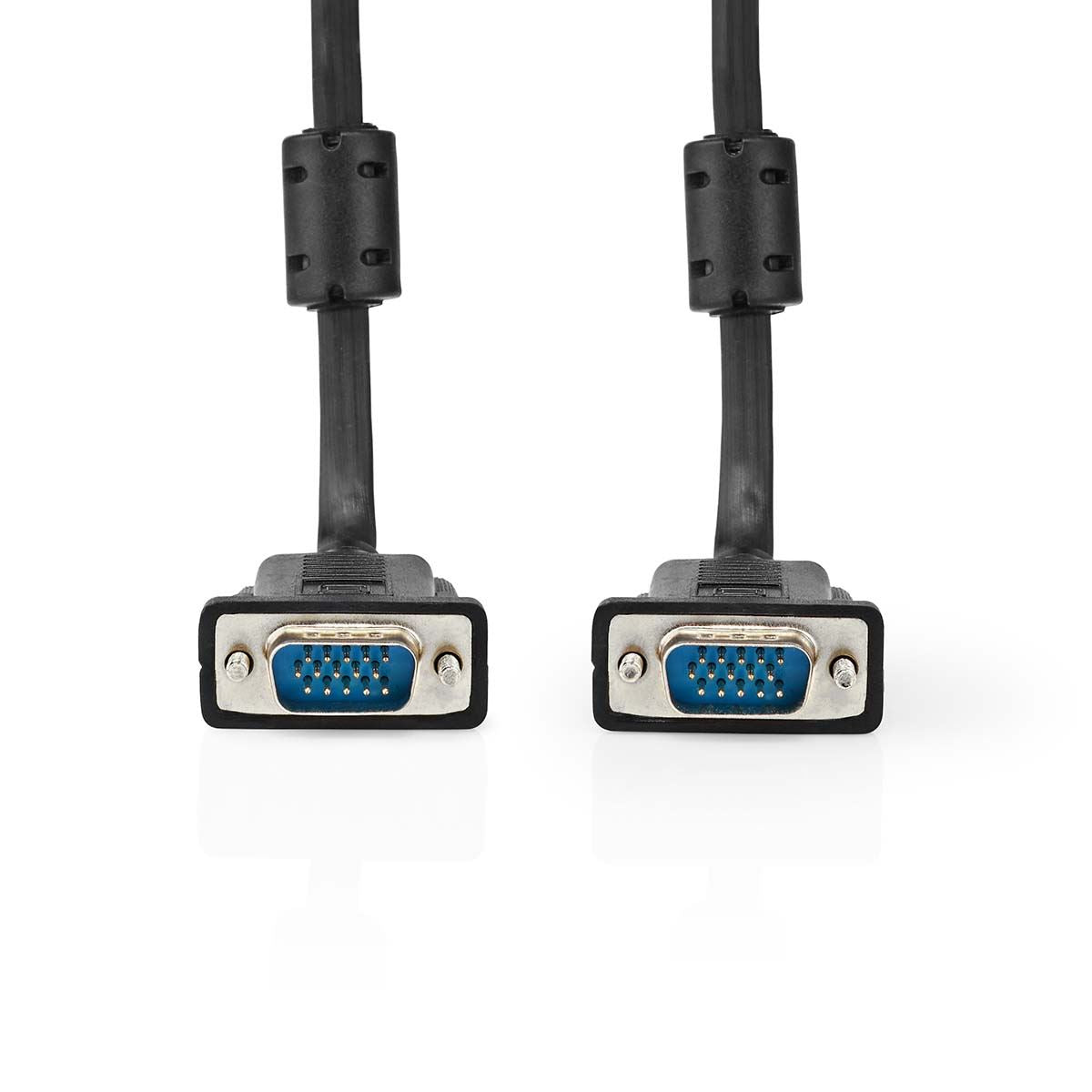 Nedis VGA Cable | VGA Male | VGA Male | Nickel Plated | Maximum resolution: 1280x768 | 5.00 m | Round | ABS | Black | Label